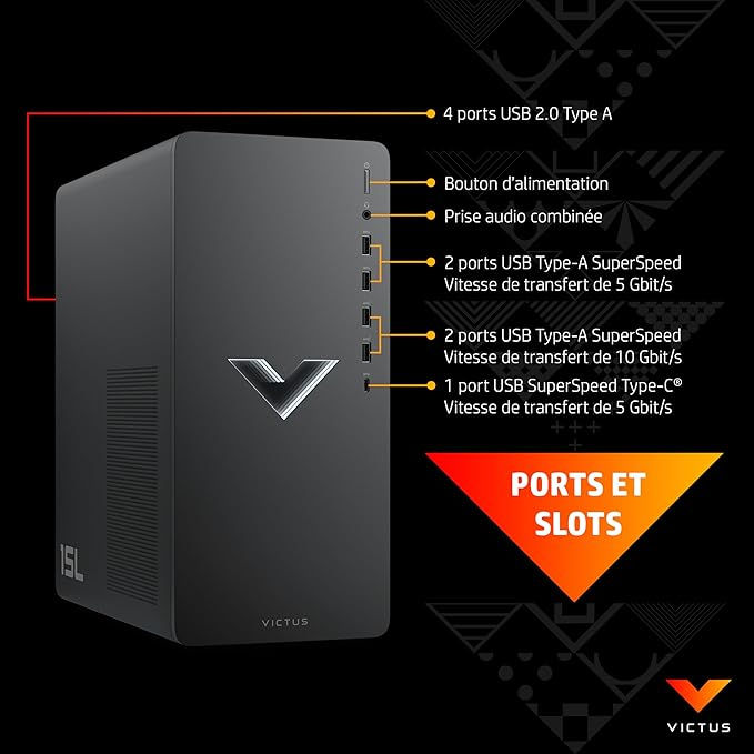 Thumbnail: HP Victus 15L PC Gamer TG02-1000sf Intel Core i5-13400F, RAM 16 Go, SSD 512 Go