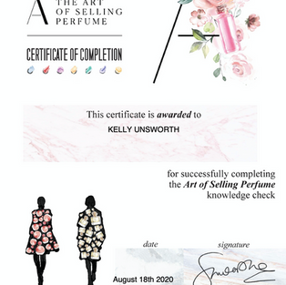 The Art of Selling Perfume Certificate Aug 2020