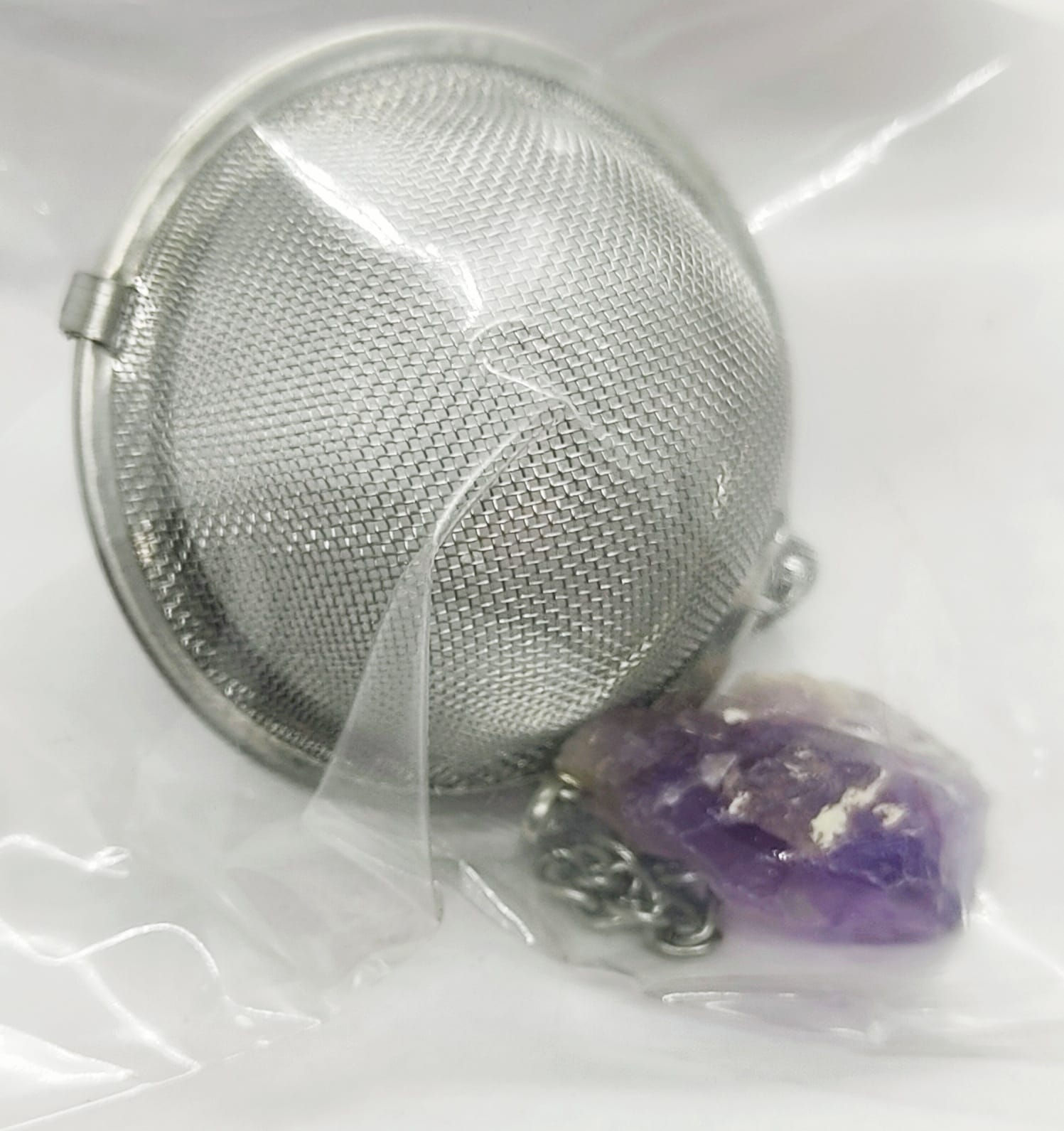 Infusor De Cha Cestinho Com Ametista