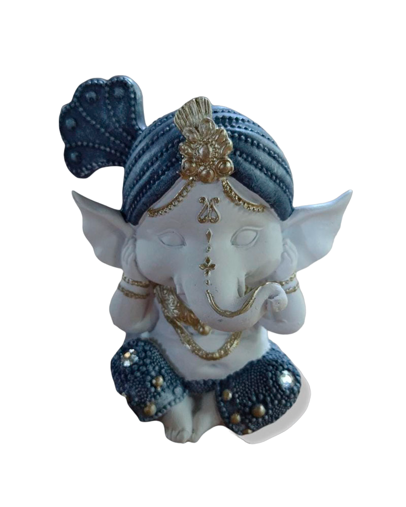Ganesha Baby Bco Em Resina 12cm De Altura 150 Gr.