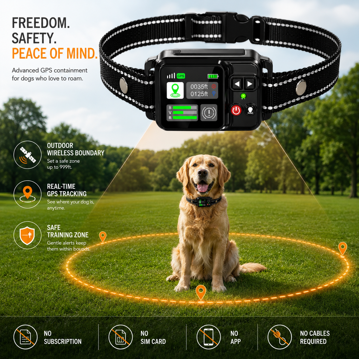 GPS Wireless Dog Fencing System - Electric dog fencing with GPS Electric Satelli
