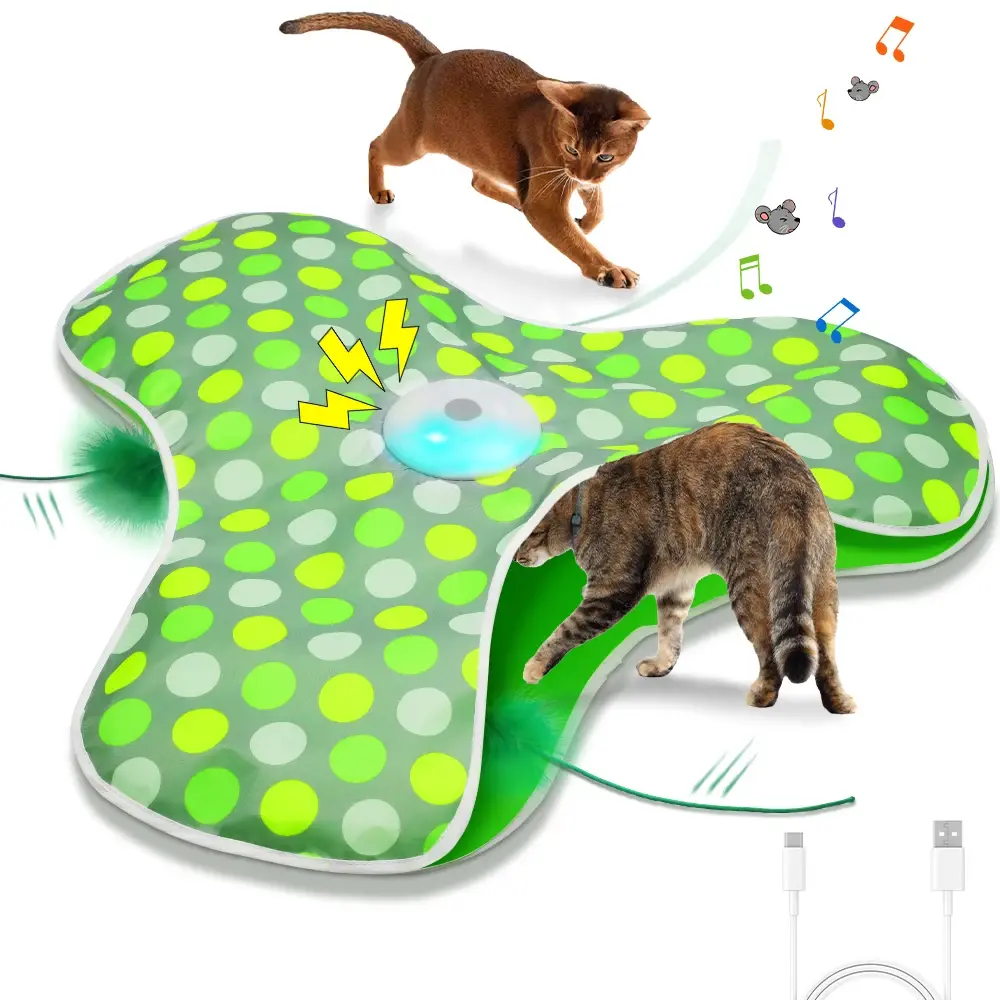 Smart Cat Toys Interactive Hide and Seek Cat Toy with Mouse Squeaky Motion Activ