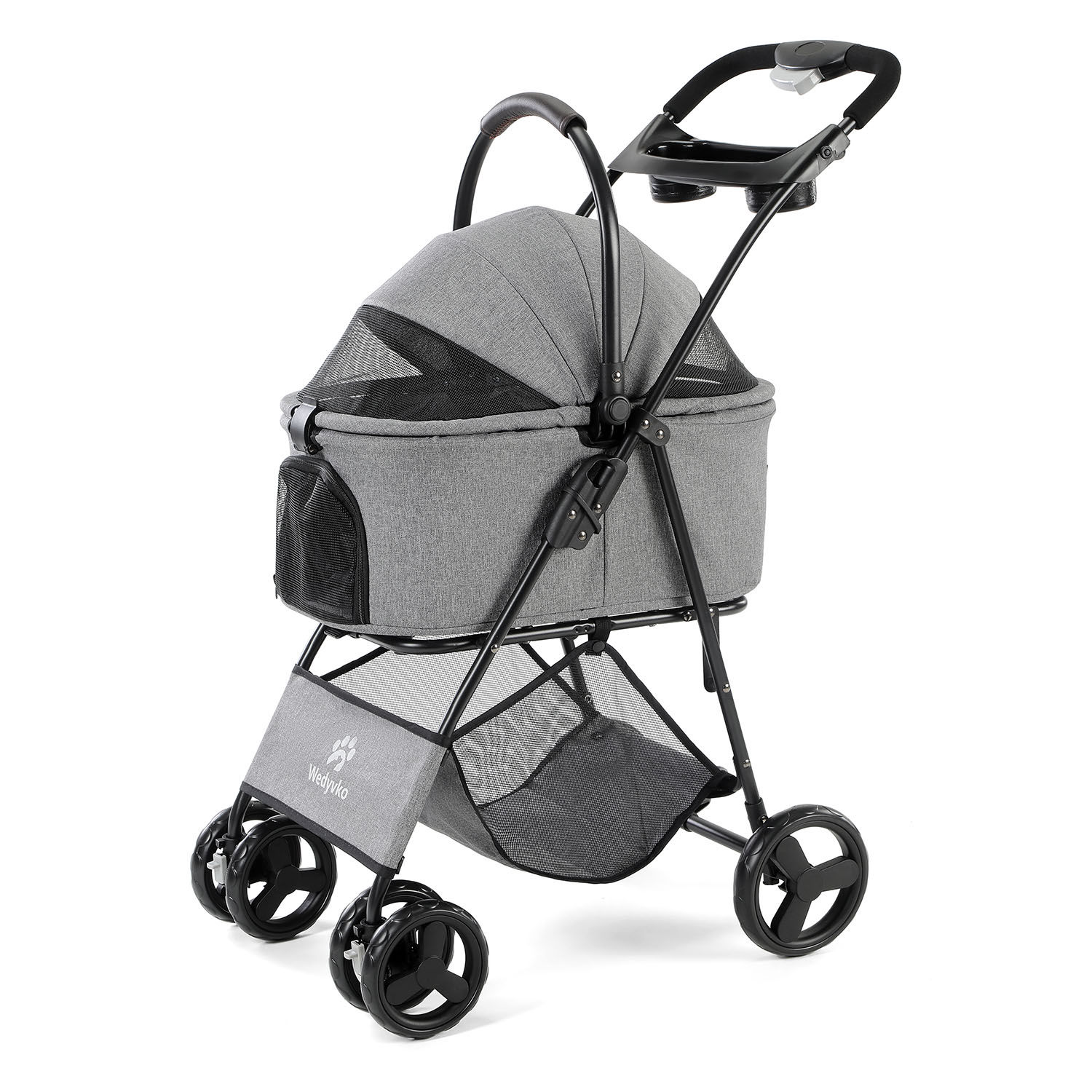 3 in 1 Pet Stroller with Removable Carrier, Folding Stroller for Small/Medium Do