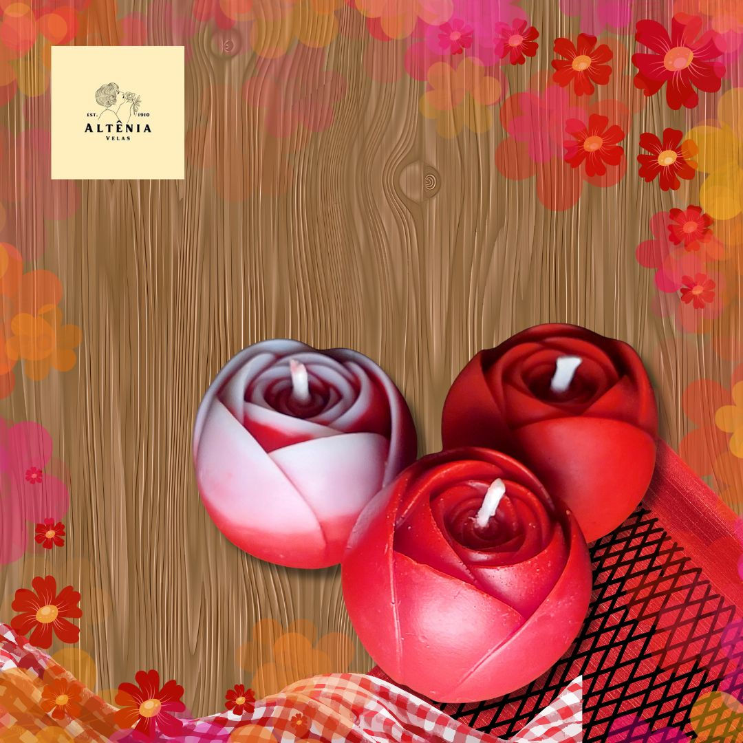 Velas Decorativas Trio de Rosas