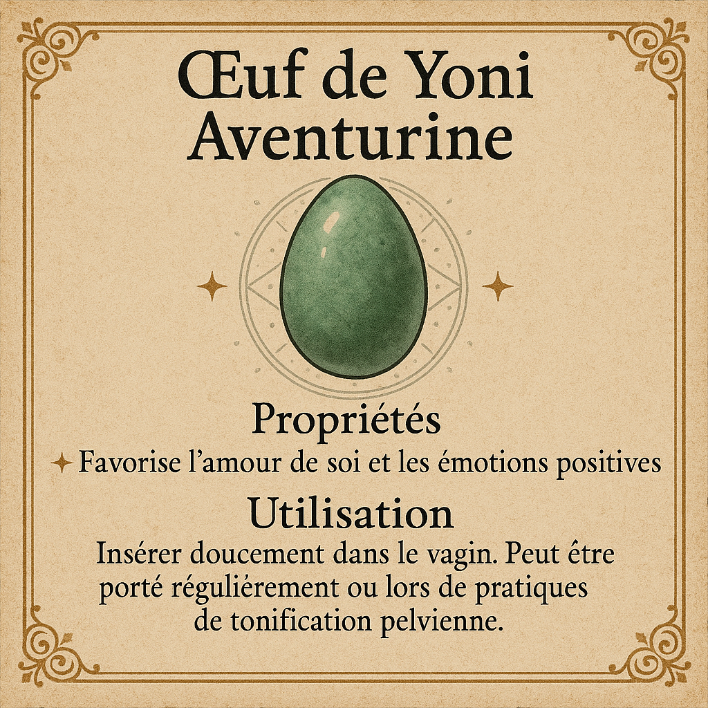 Œuf de Yoni aventurine moyen 