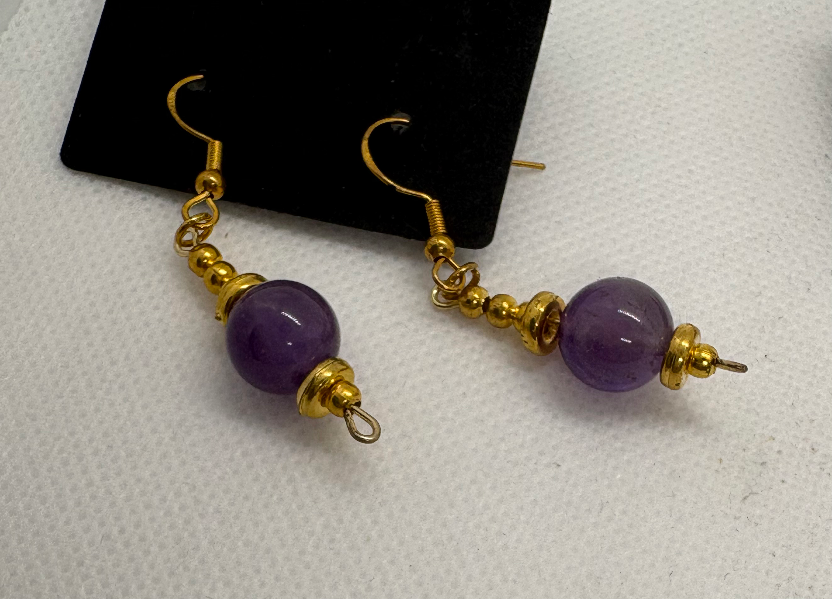 Boucle d’oreille  améthyste 