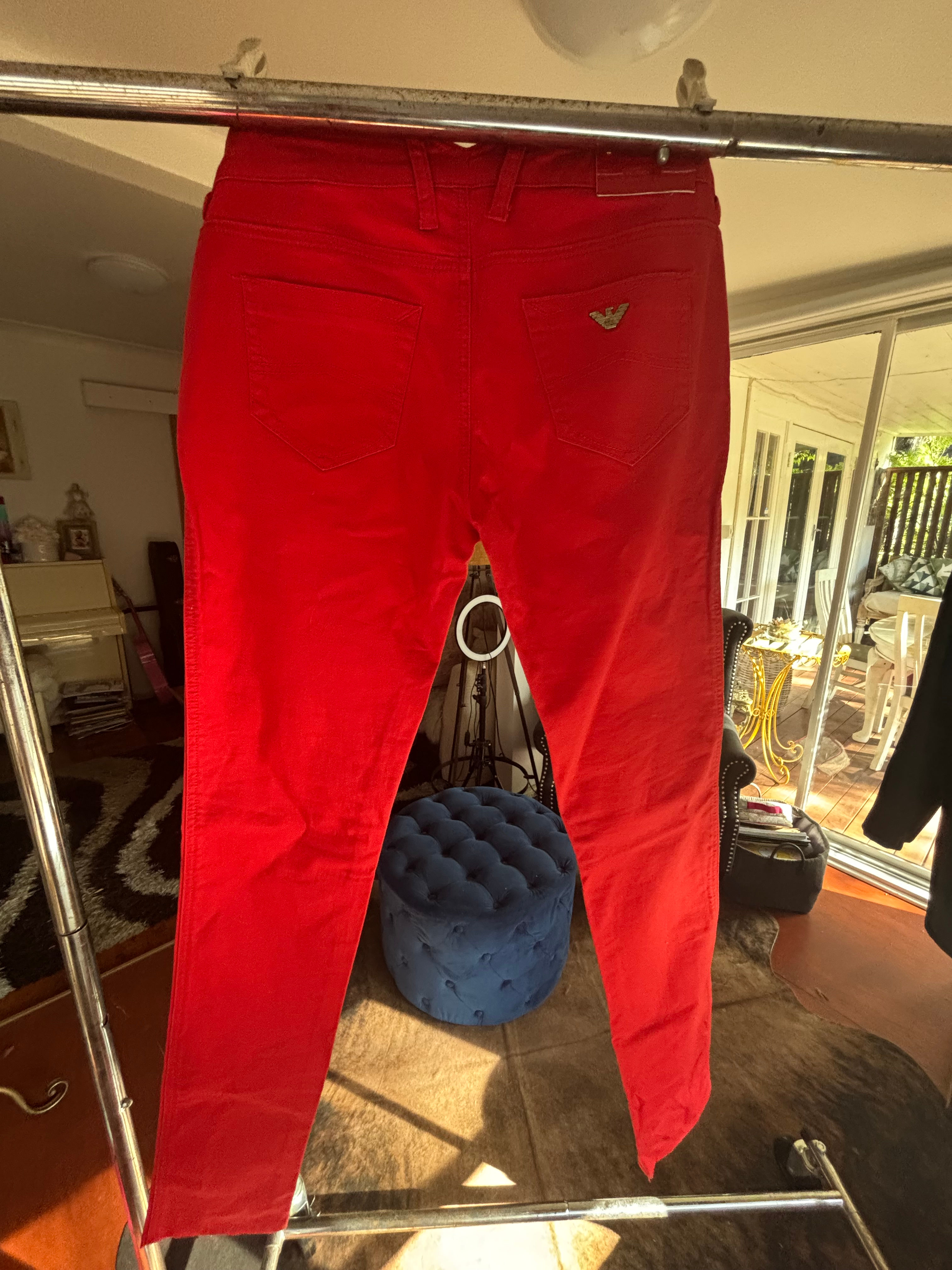 Armani Jeans Vintage Red Stretch Skinny Jeans