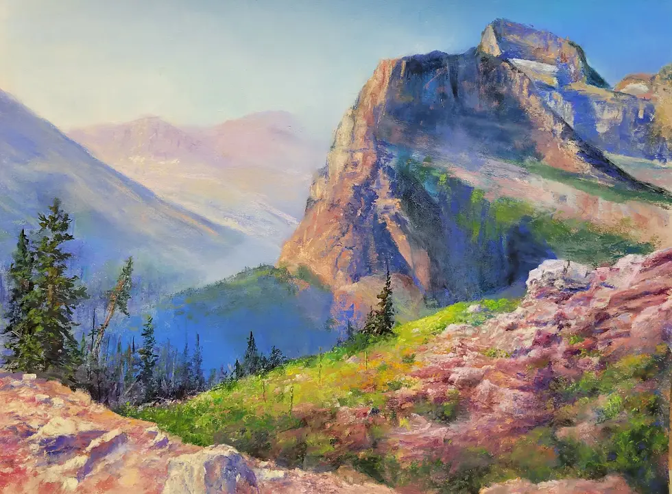 Valley of the Giants - Grinnell Glacier Hike Glacier National Park. 18x24 pastel.
