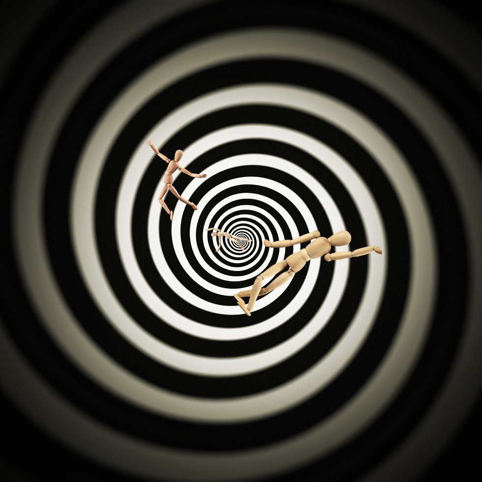 Spiralling down on the slide