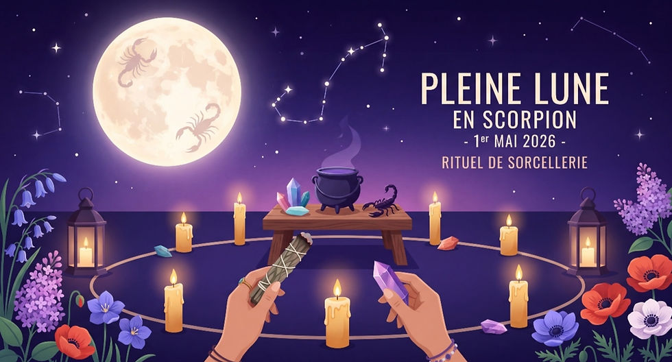 Pleine Lune en Scorpion du 1er Mai : La Nuit où les Sorcières et les Étoiles Font la Fête