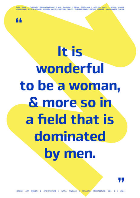 Blue quote text on yellow and white background