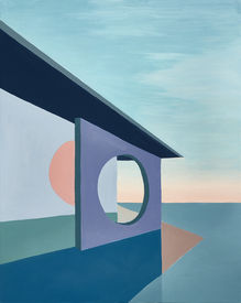 "Forth F" 2025, Oil on Linen, 75x60cm, Tasmanian Oak frame, Private Collection