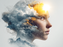 Eine aerodivergente Frau