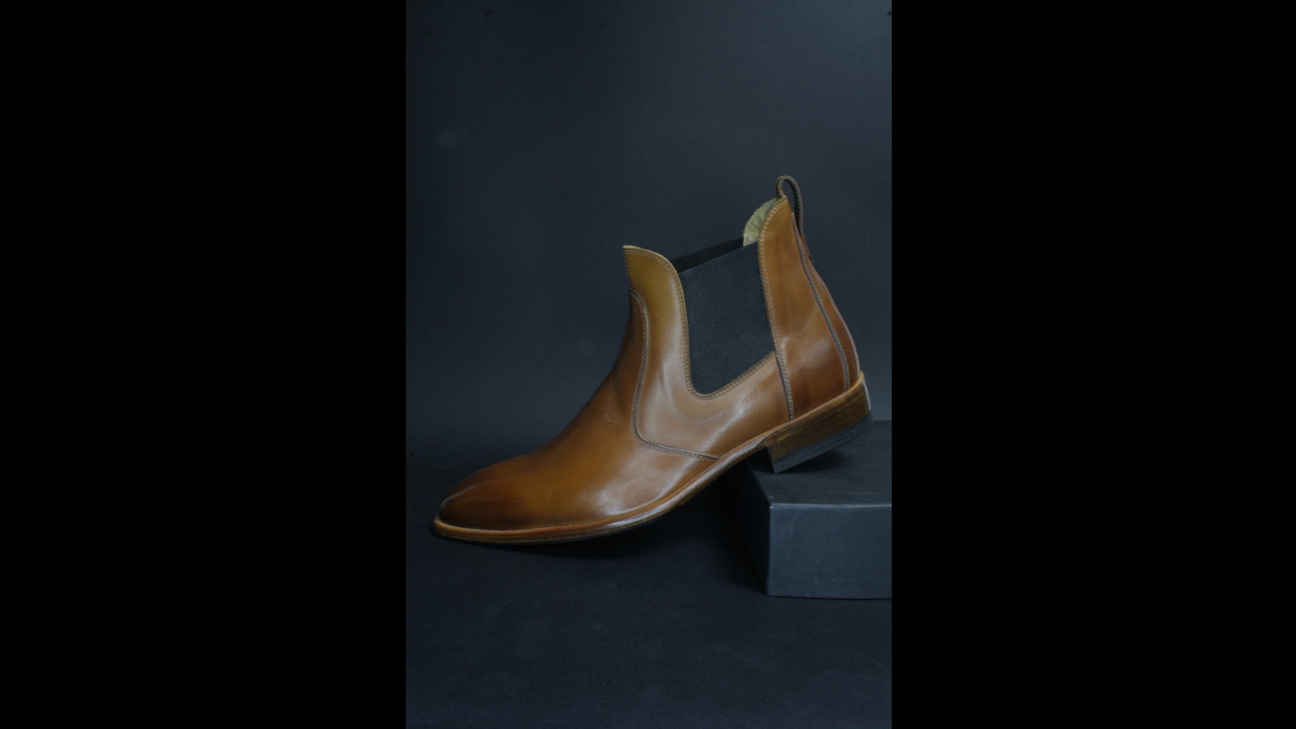 CHELSEA ELASTIC HANDMADE BROWN ANKLE BOOTS