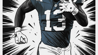 football player runnning