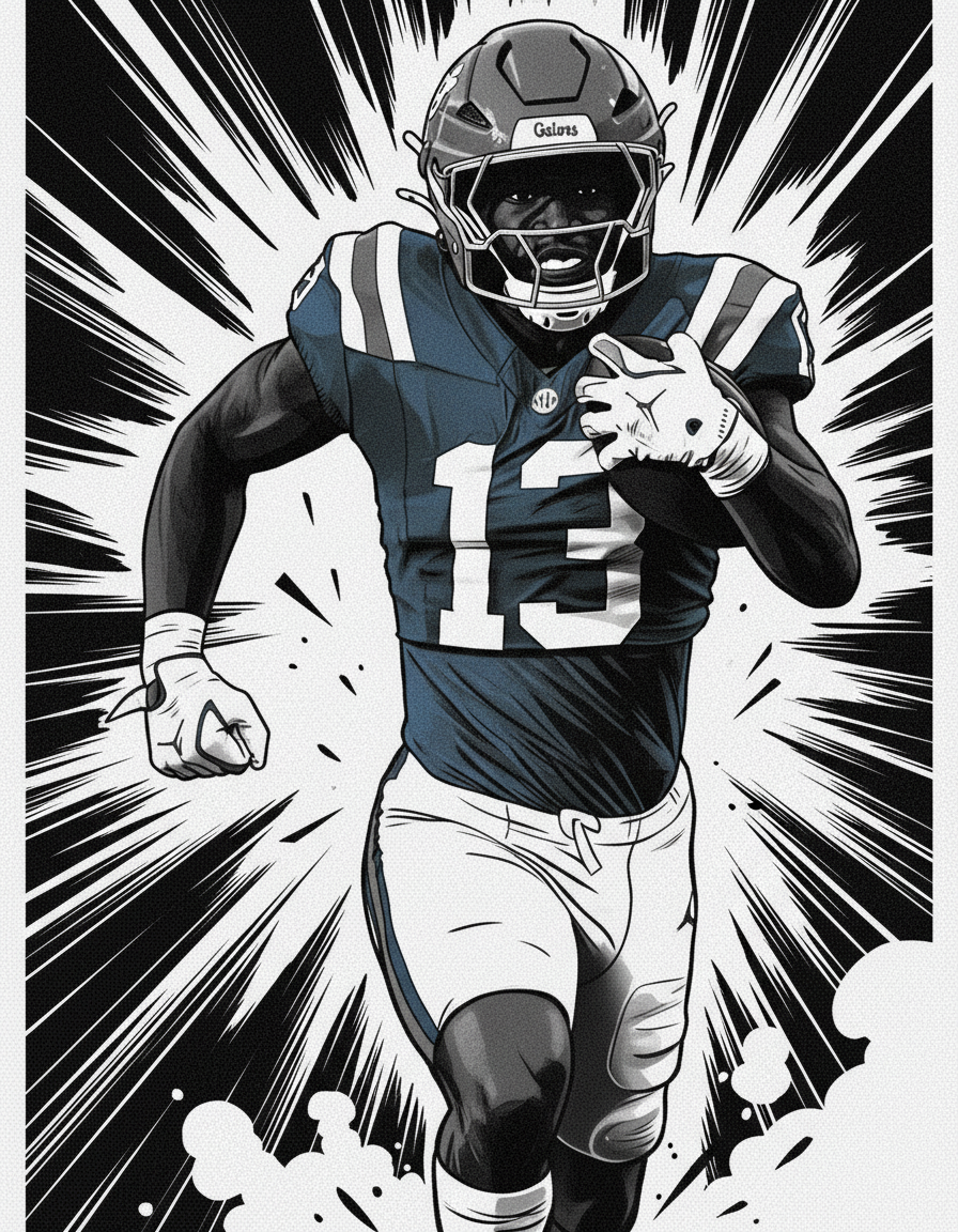 football player runnning