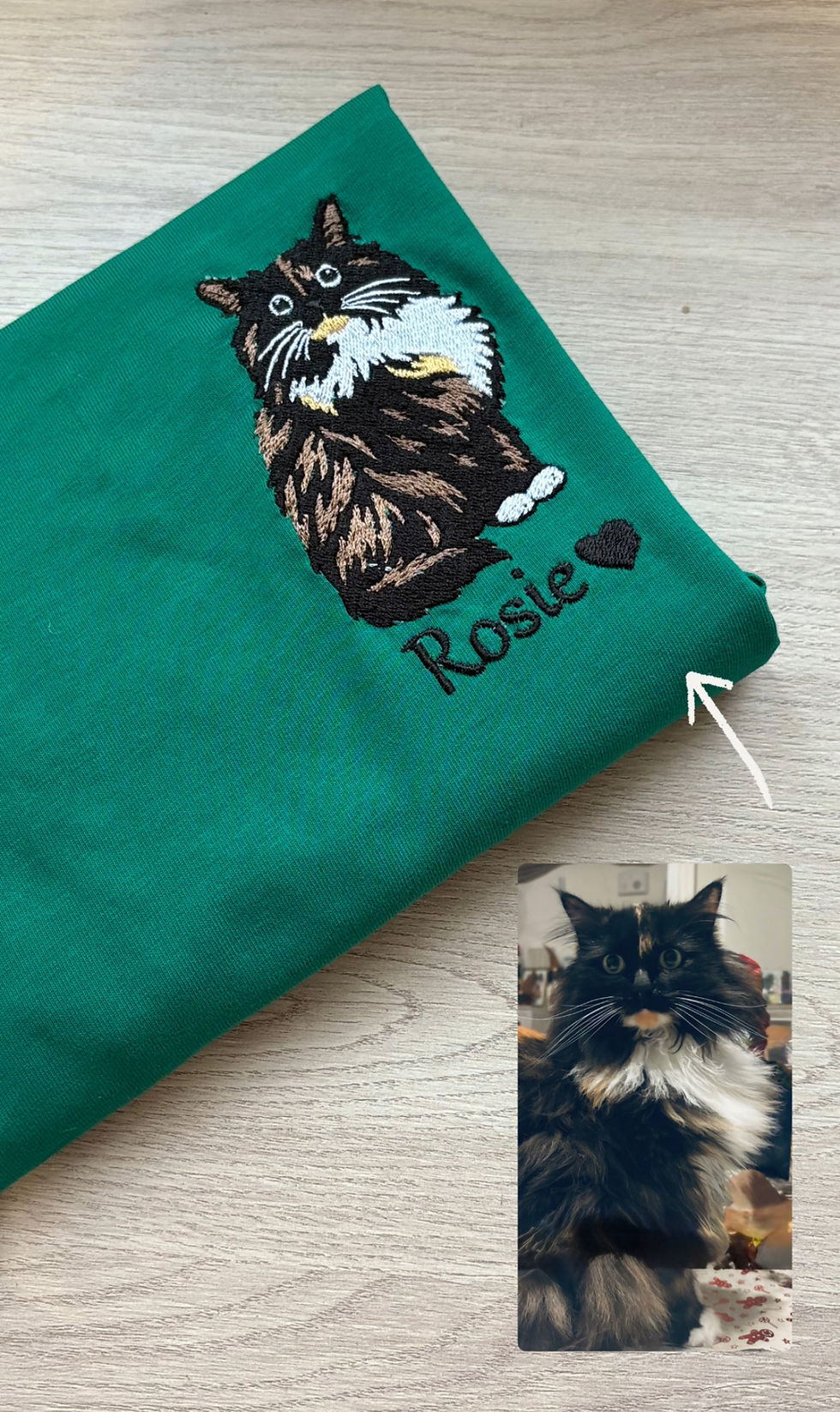 T-shirt personnalisé | Portrait brodé de votre animal