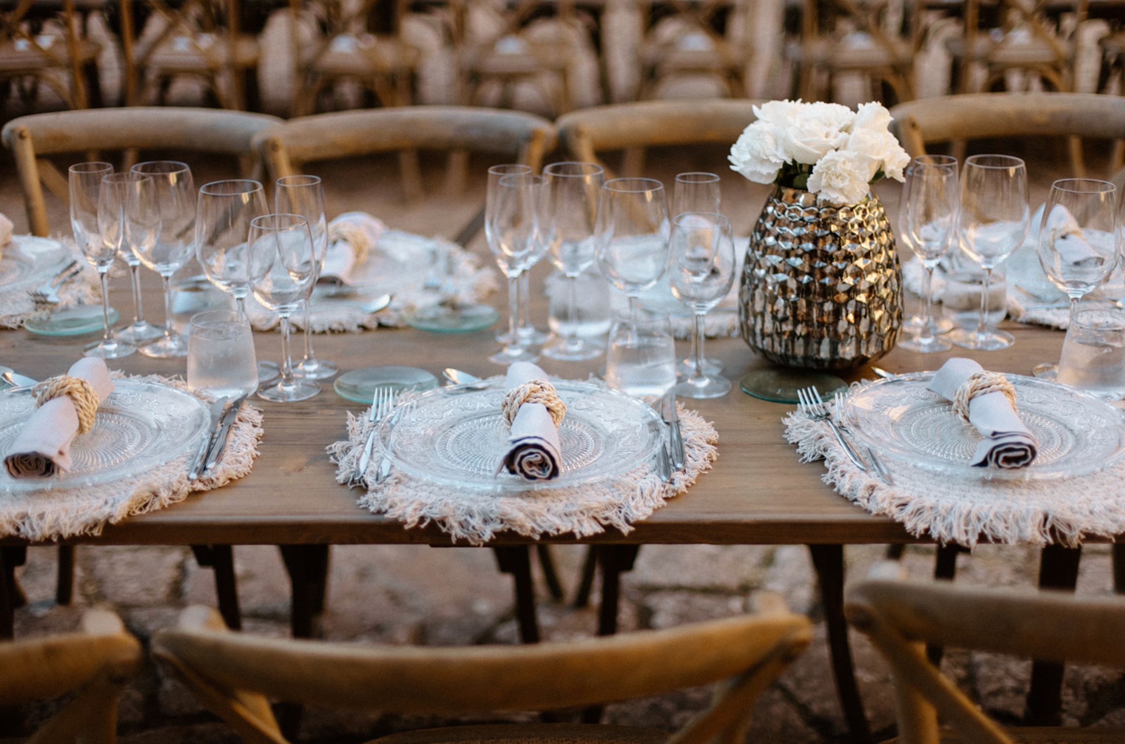 Tischdekoration Silber Flower Mix