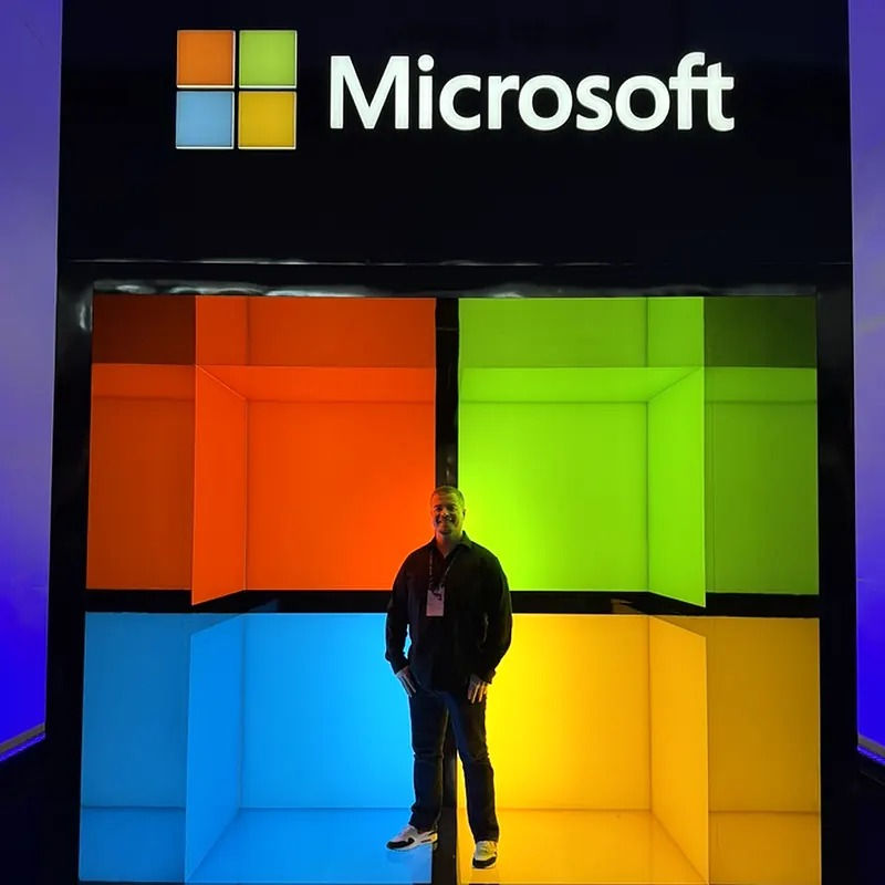 Burke Anderson, founder of Technique Sales, at the Microsoft booth at Microsoft Ignite 2025 in San Francisco