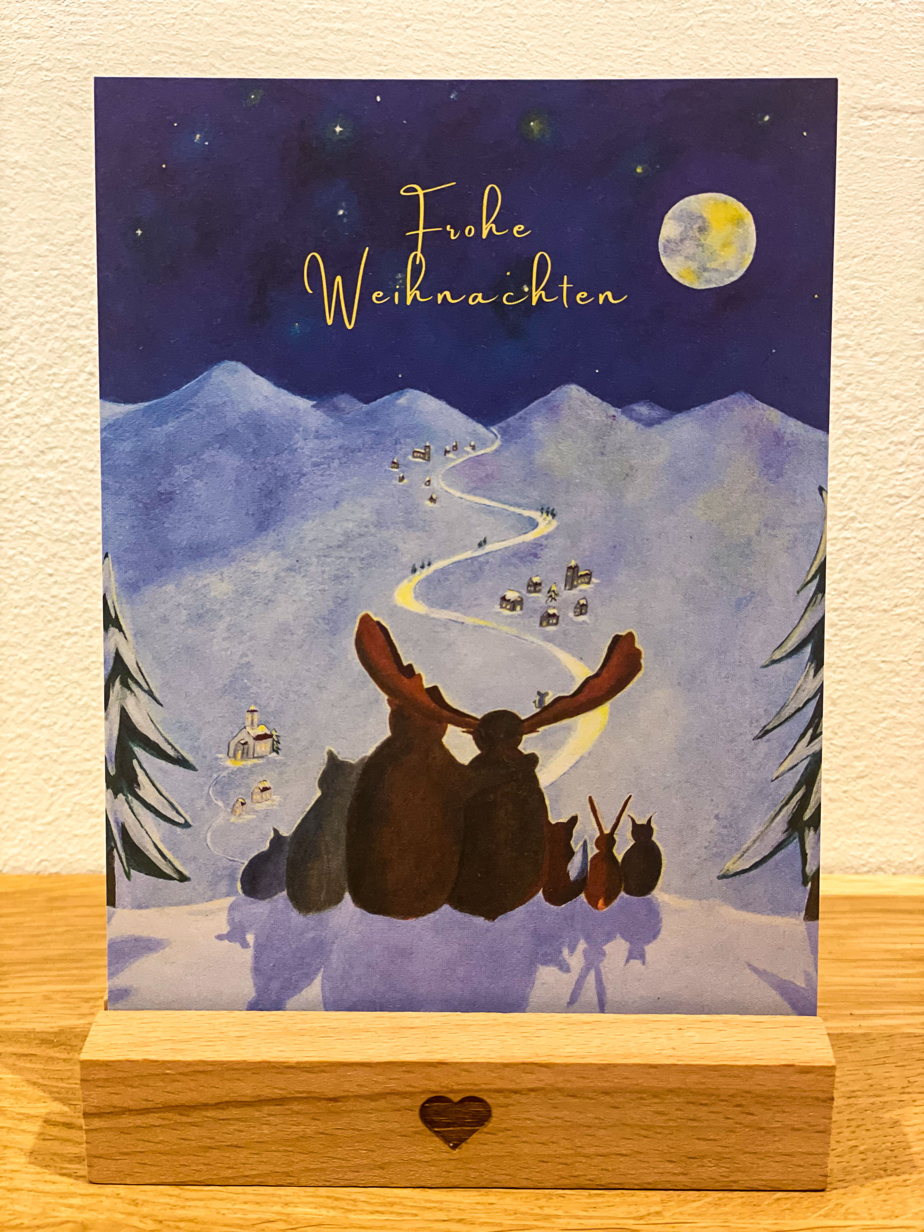 Weihnachtskarte "Der wunderliche Elch" 10x15cm - Motiv 2