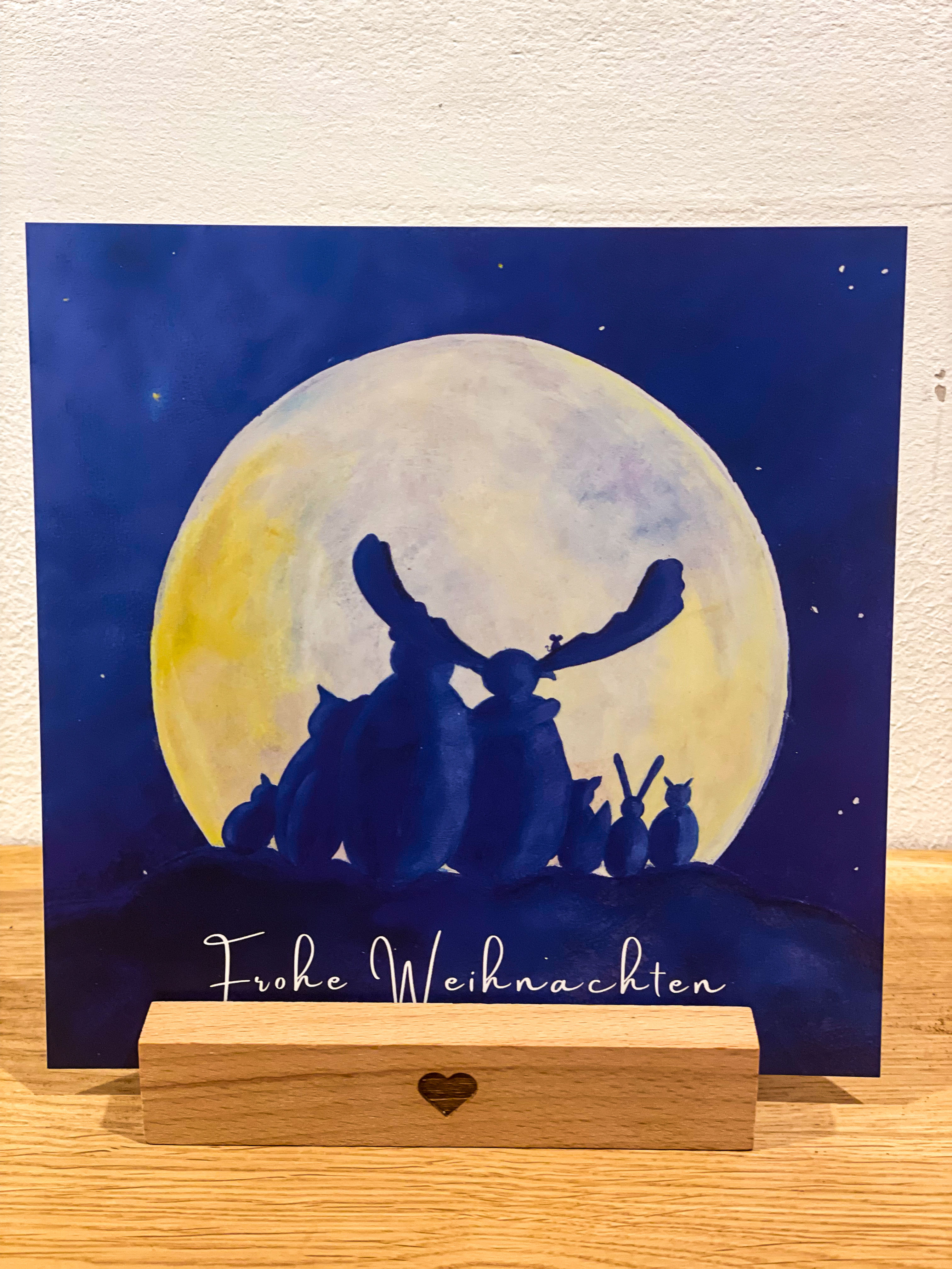 Weihnachtskarte "Der wunderliche Elch" 15x15cm - Motiv 1