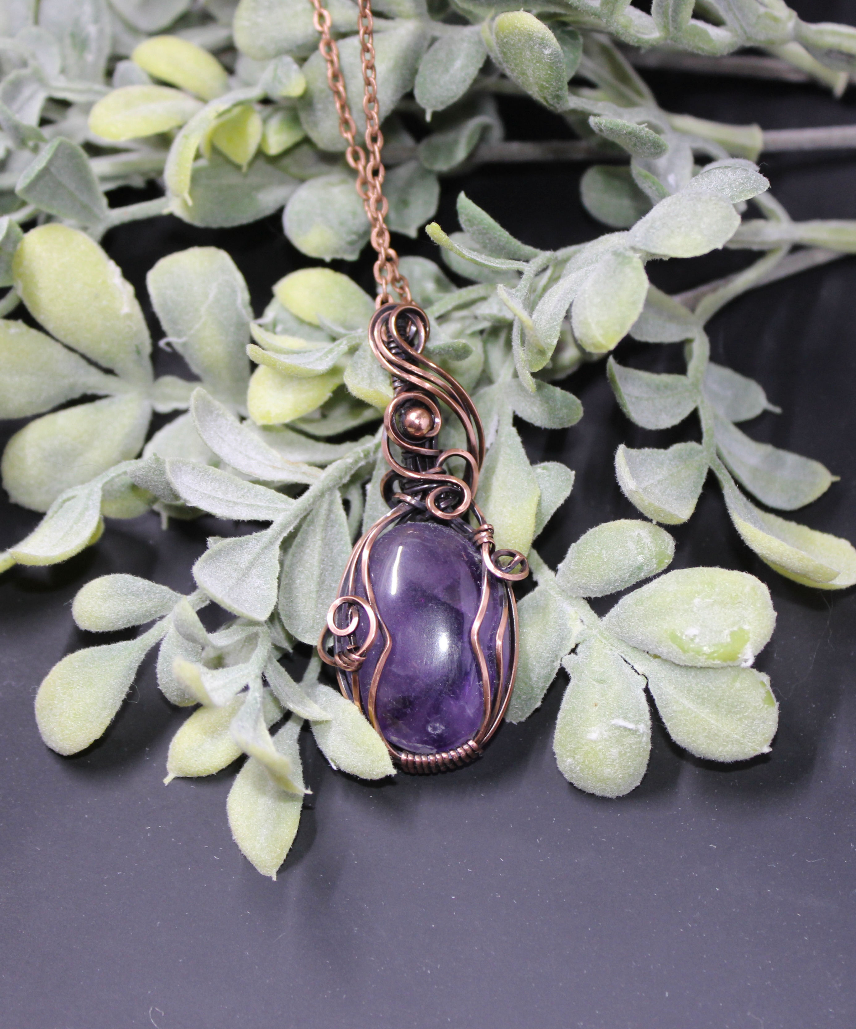 Amethyst Copper Pendant 