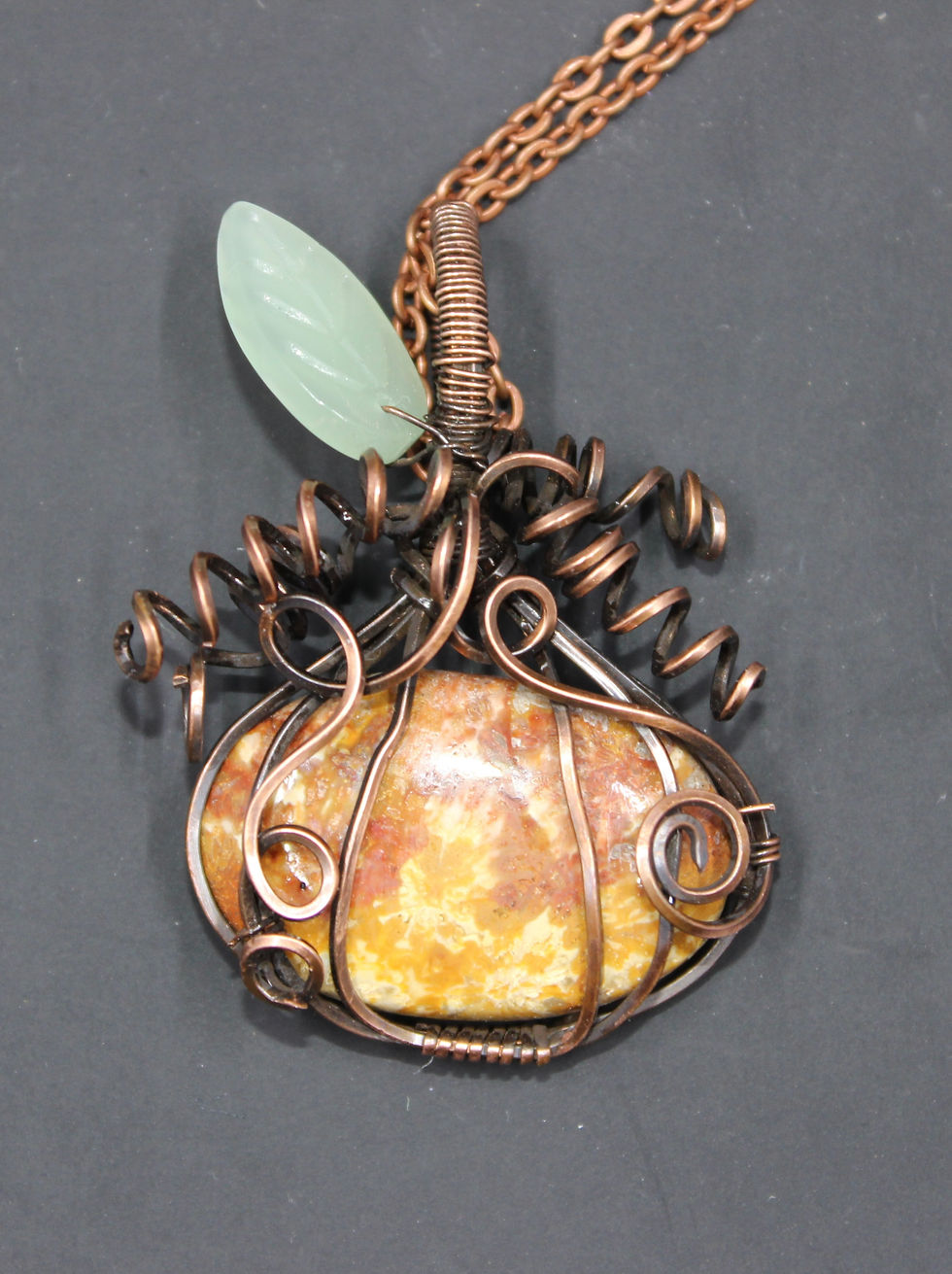 Thumbnail: Fossil Jasper Pumpkin Pendant 