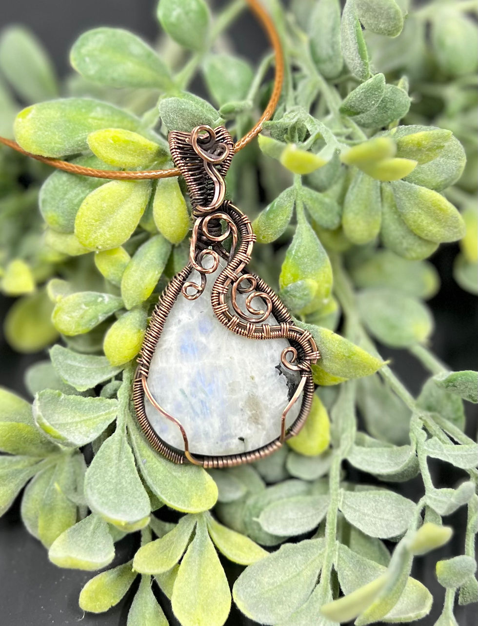 Thumbnail: Moonstone w Tourmaline Pendant 