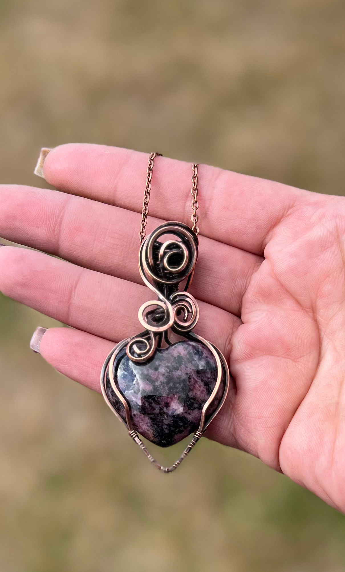 Rhodonite Heart Pendant