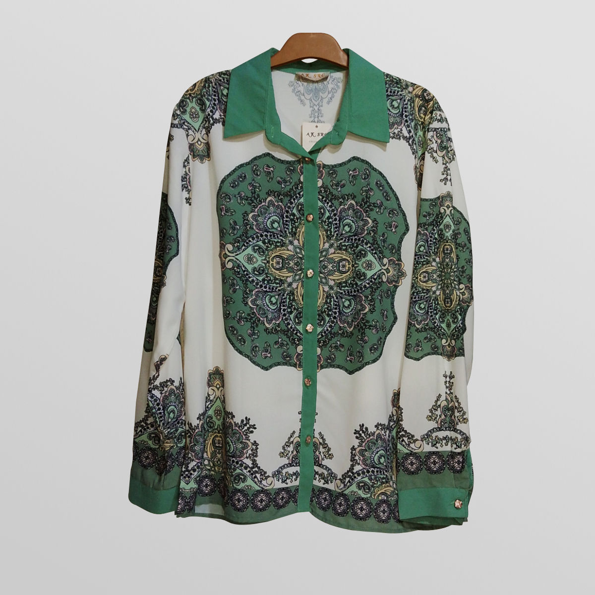 Green Pattern Lady Shirt