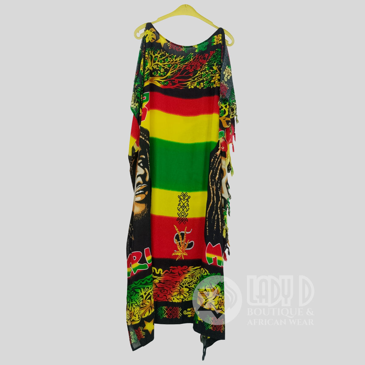 African Hand-Painted Rayon Rasta Kaftan