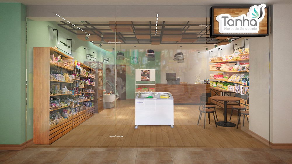 Render opcional tienda Tanha en 3D en cartagena de Indias