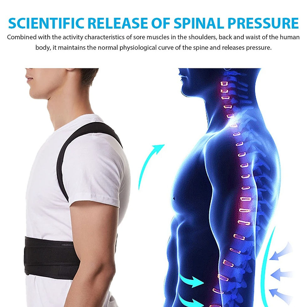 Thumbnail: Back Brace Posture Corrector Adjustable Lumbar Support Belt for Men Women