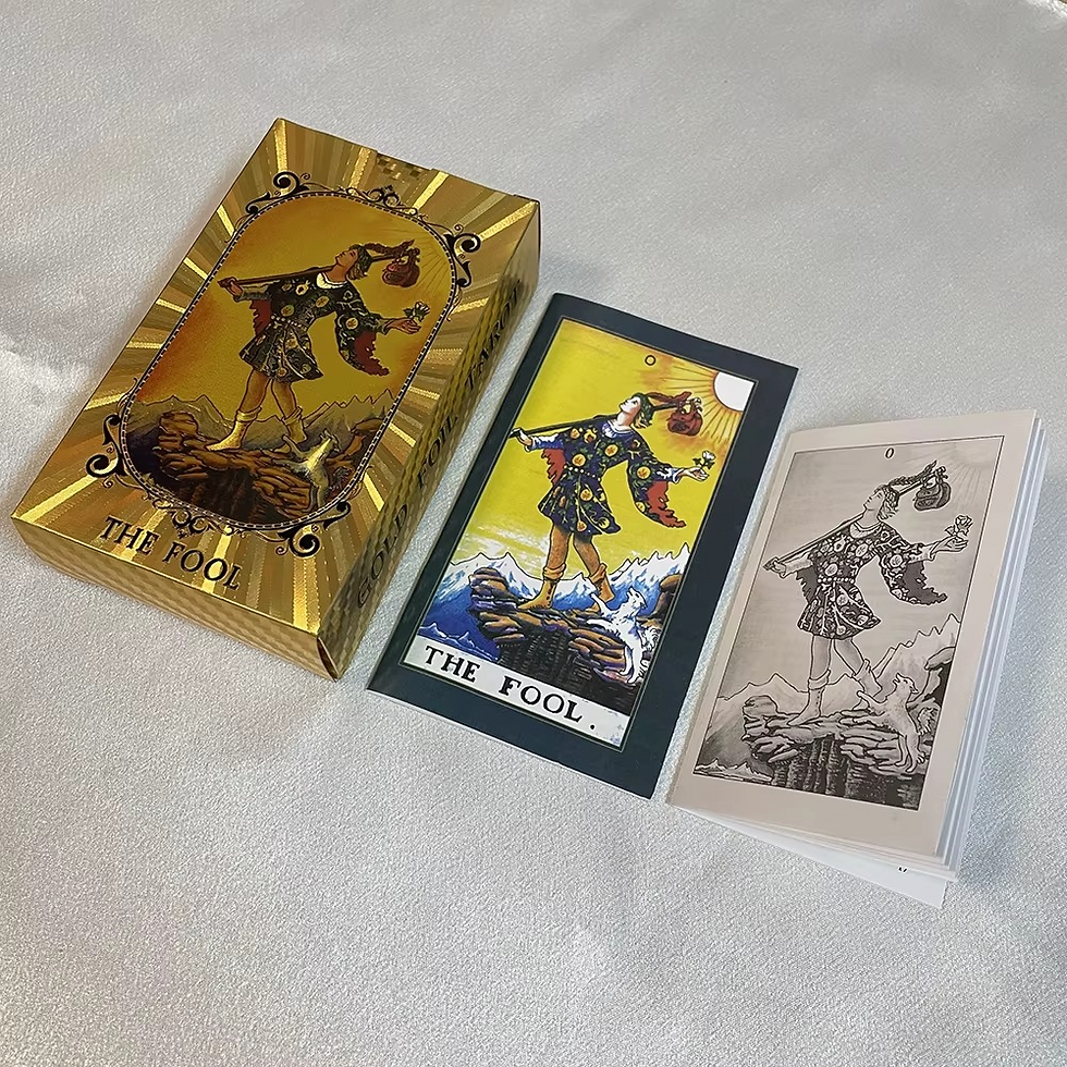 Thumbnail: Spanish & English Golden Foil Tarot Cards 12x7cm Divination Deck with Guidebook