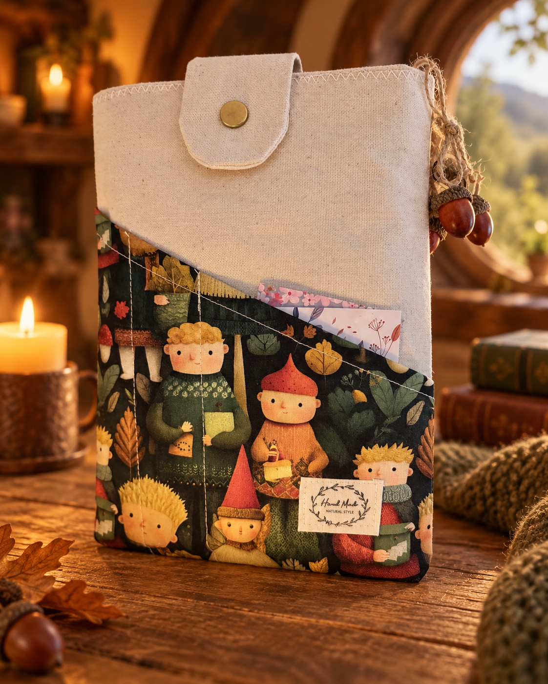 Enchanted Woodland Gnome Book Sleeve