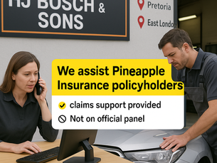 Pineapple Insurance Car Repairs in Pretoria