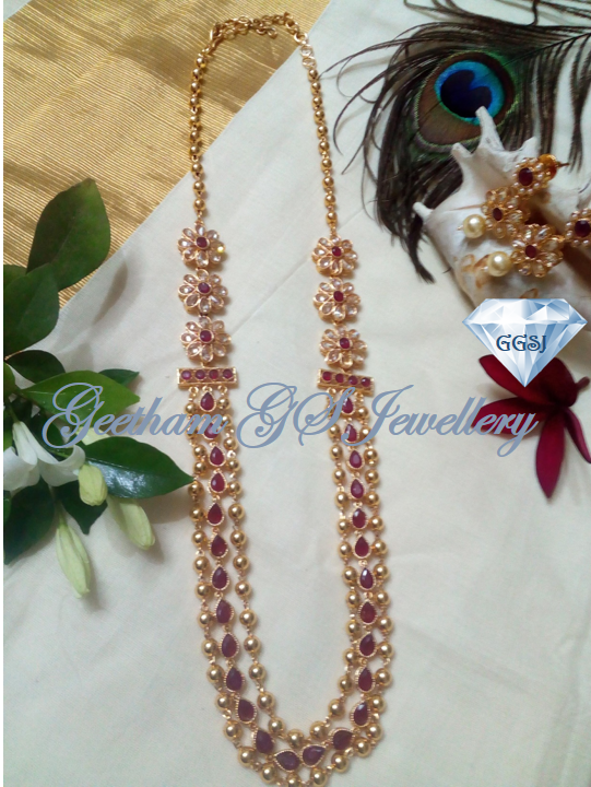 Semi Precious Ruby Layered chain set
