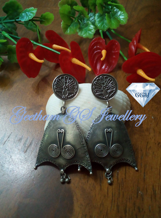 Oxidized German Silver Earrings