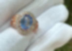 Blue sapphire & diamonds in rose gold