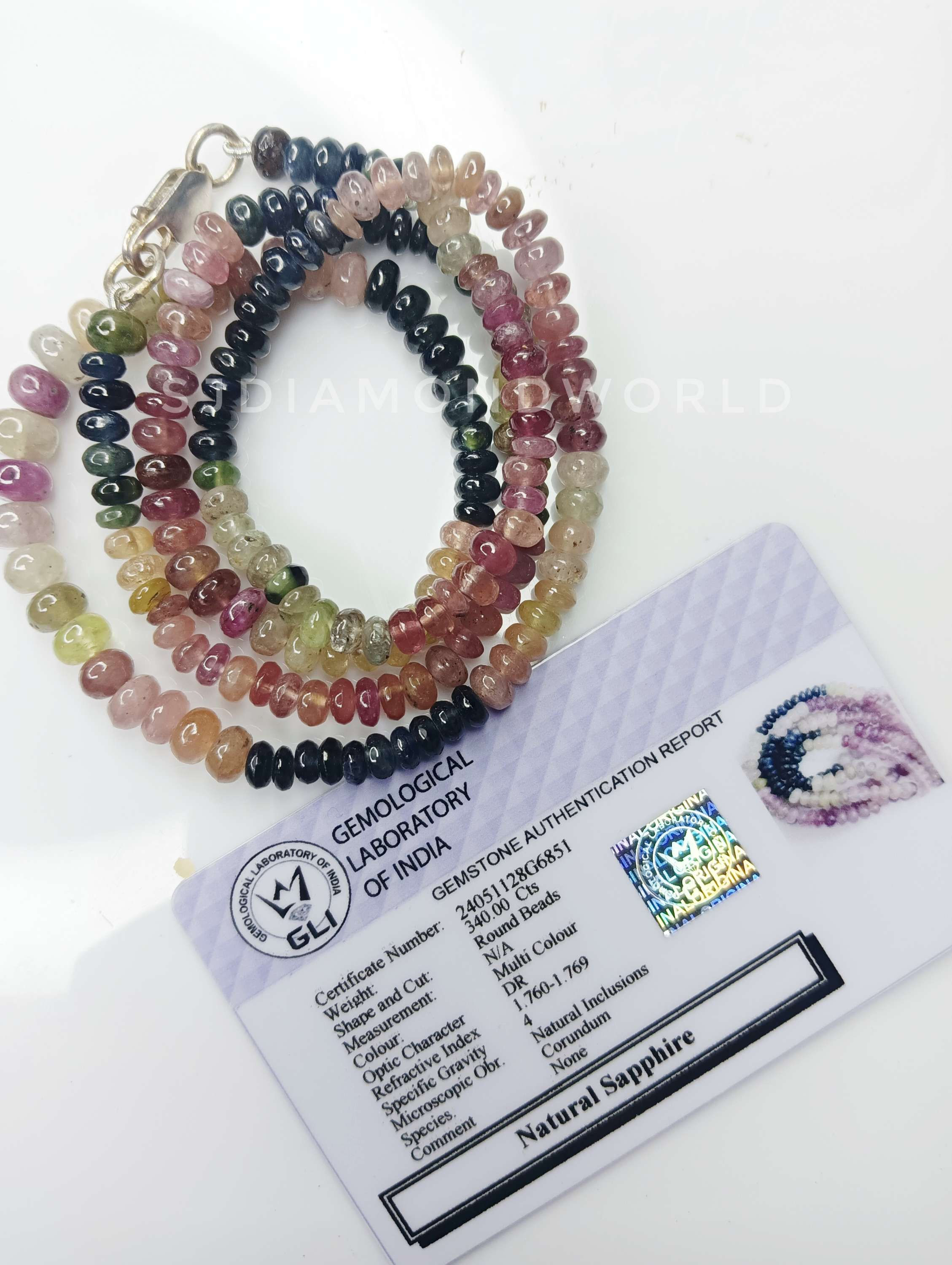 Ceylone Multi Sapphire Necklace In Silver