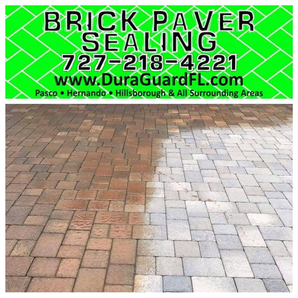 Brick paver restoration with permanent color tint in sealer