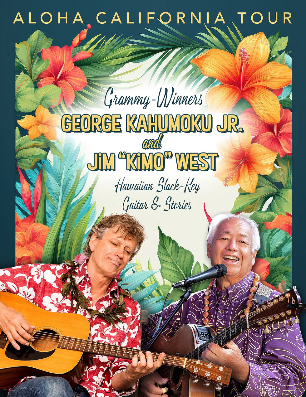 George Kahumoku Jr. and Jim ”Kimo” West, Hawaiian Slack–Key and Stories