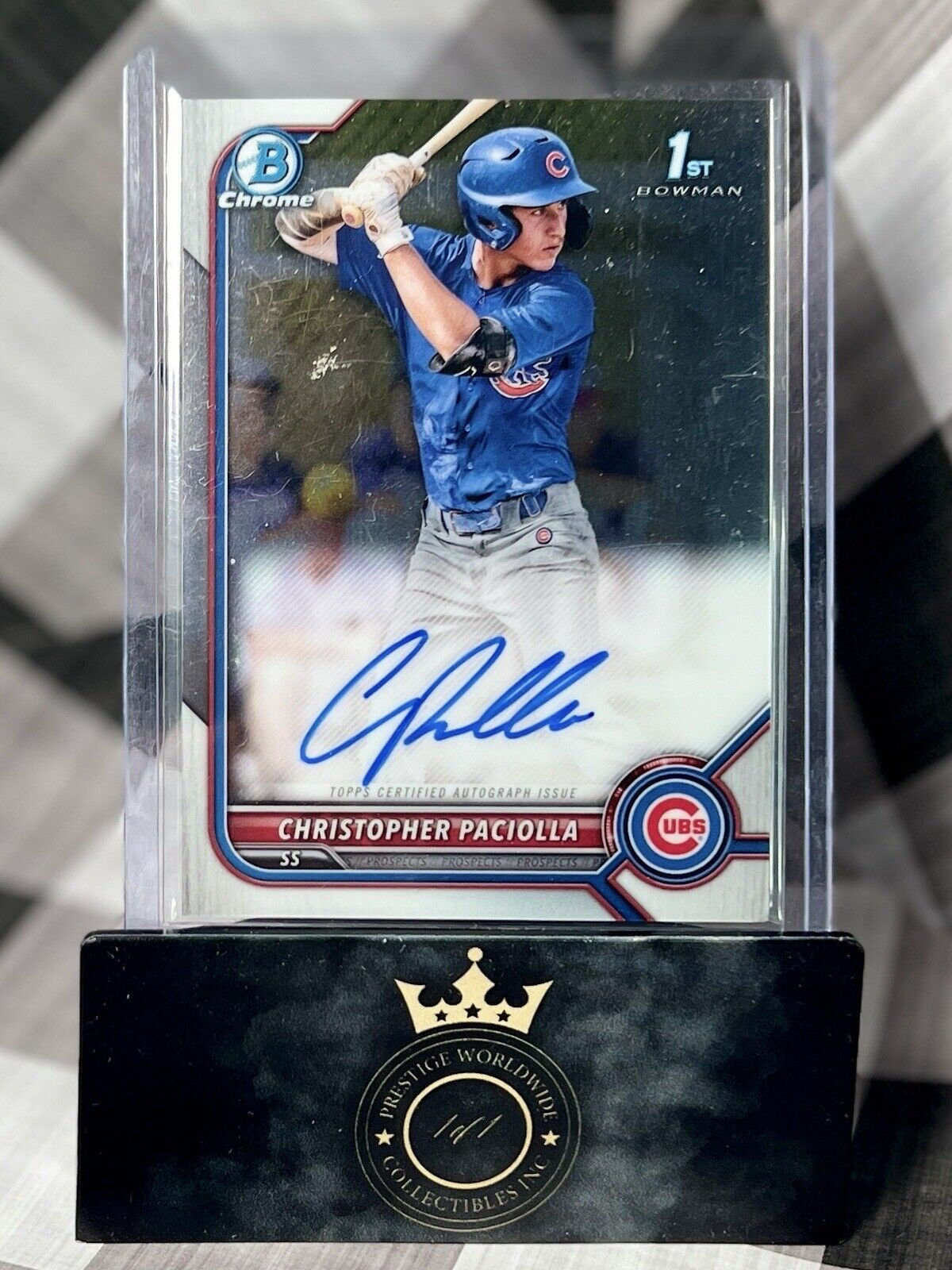 Christopher Paciolla 2022 Bowman Chrome Draft 1st Prospect Auto #CDA-CPA Cubs RC