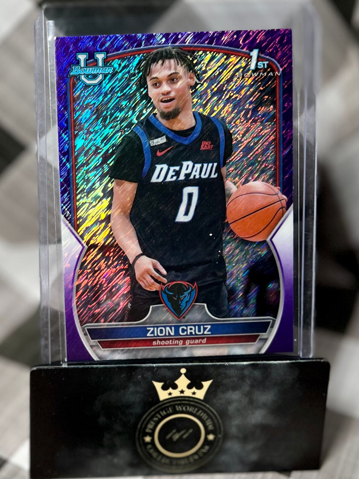 Zion Cruz 2023 Bowman U 1st Purple Shimmer Refractor #91