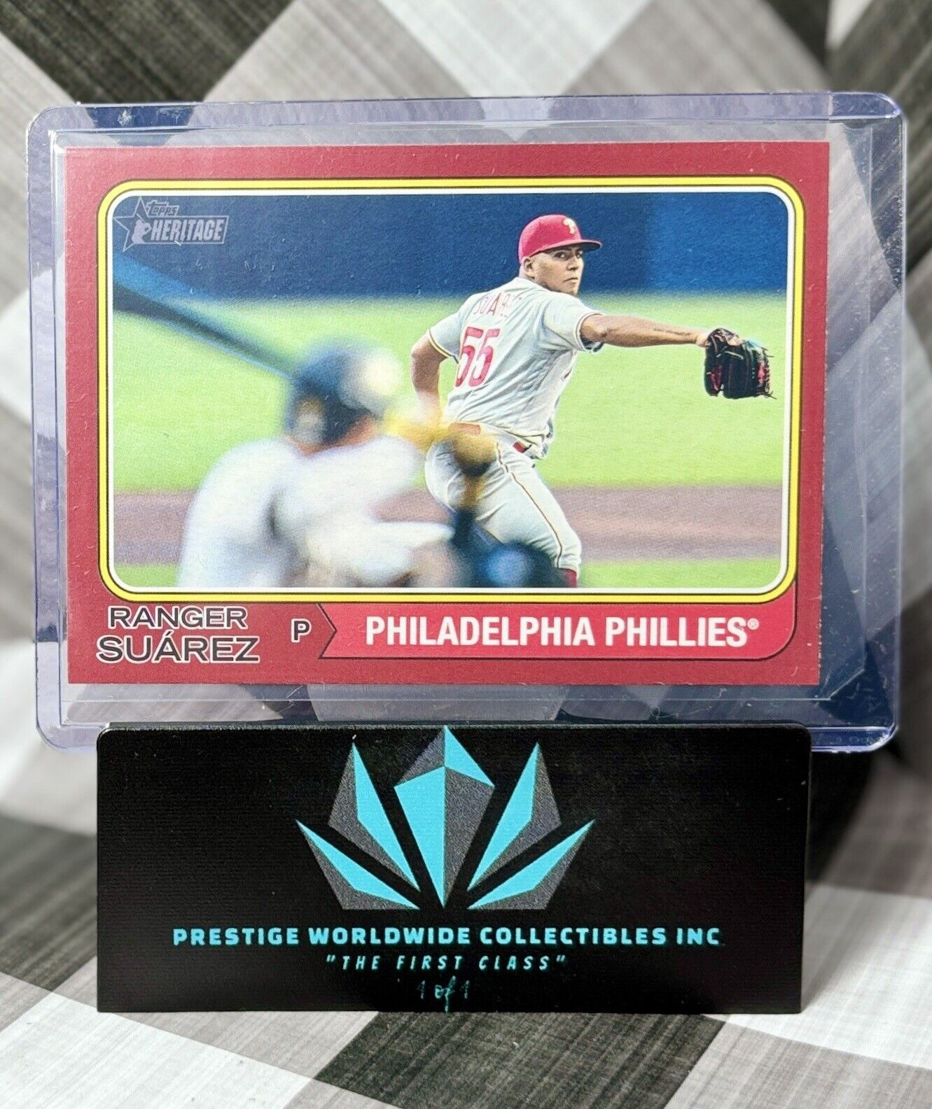 Ranger Suárez 2023 Topps Heritage Red Border #219 Philadelphia Phillies