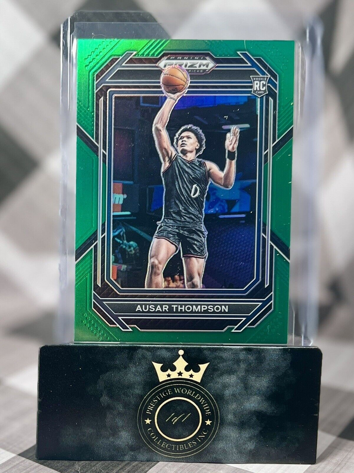 Ausar Thompson 2023 Panini Prizm Draft Rookie Green Prizm #17 Detroit Pistons RC