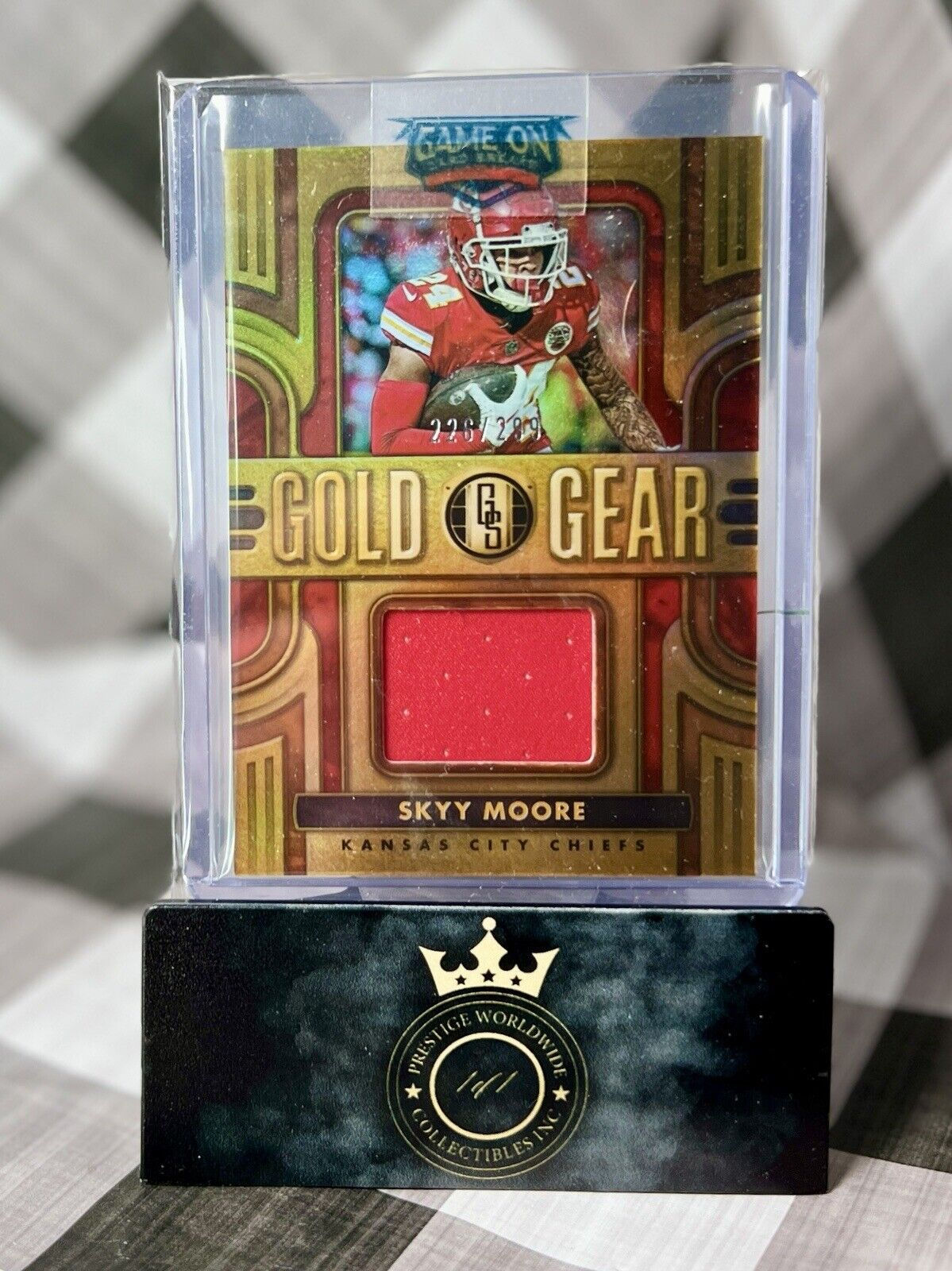 Skyy Moore 2023 Panini Gold Standard Gold Gear Patch Relic /299 #GG-SM KC Chiefs