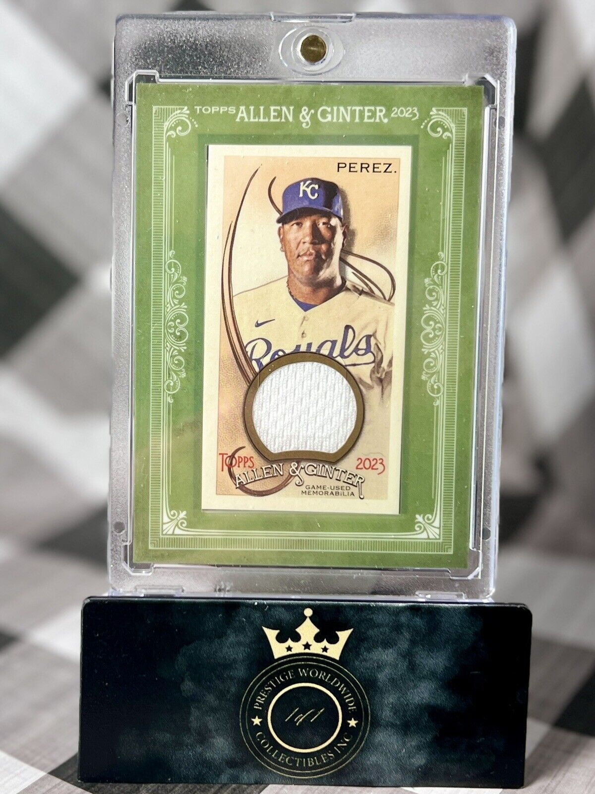 Salvador Perez 2023 Topps Allen & Ginter Mini Framed Relics #MFR-SP KC Royals SP