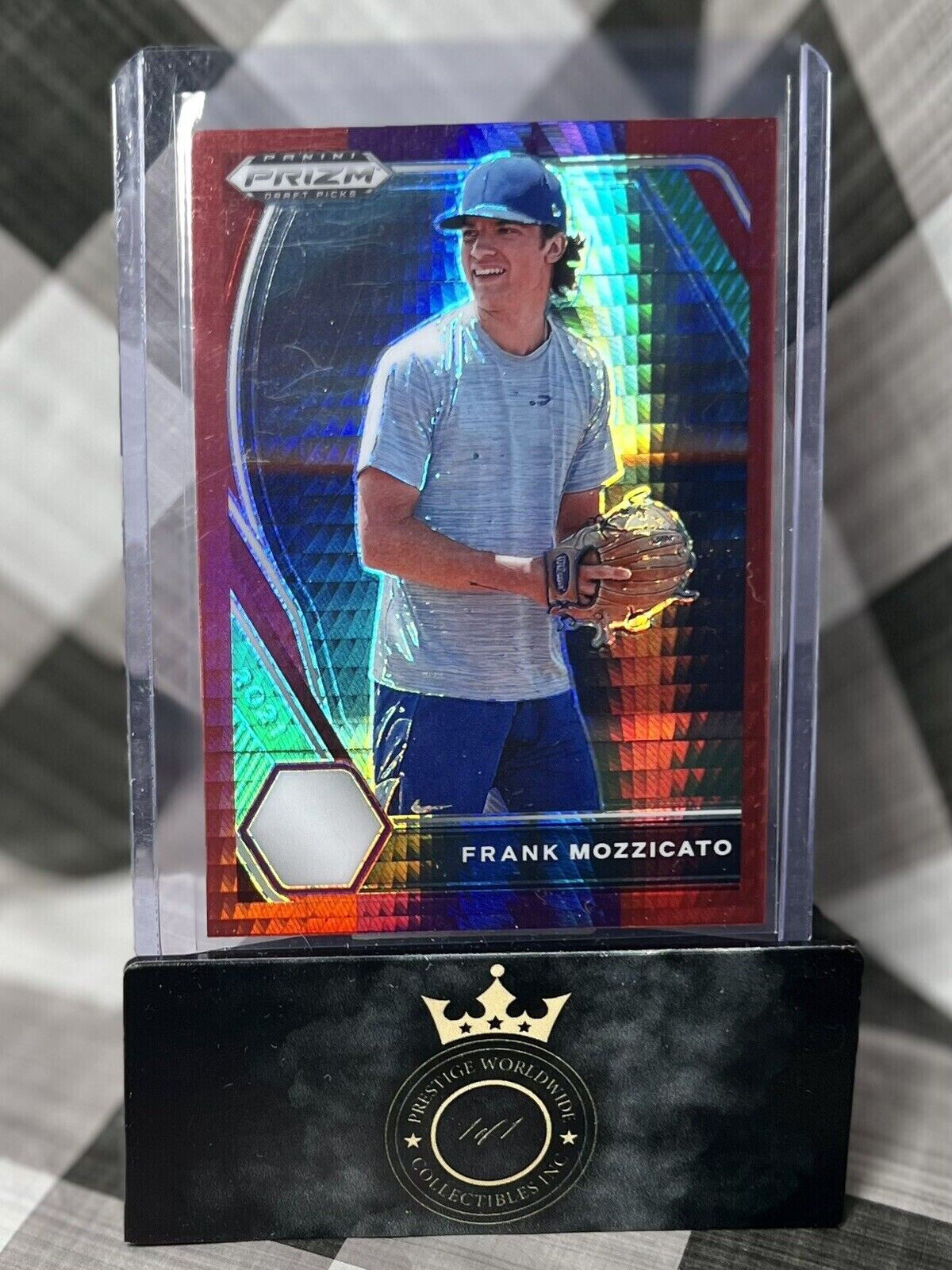 Frank Mozzicato 2021 Prizm Draft Picks Red & Purple Hyper Auto #PDP7 Royals RC