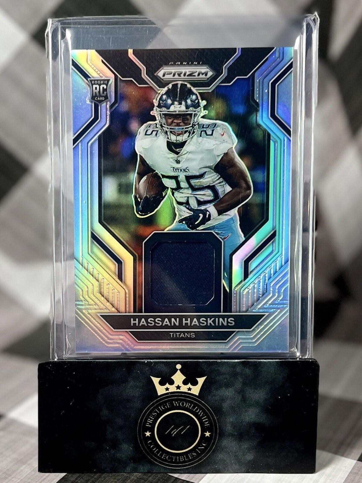 Hassan Haskins 2022 Panini Prizm Rookie Gear Silver Prizm Patch #RG-HH Titans RC